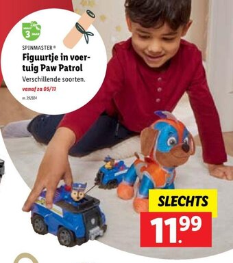 Lidl Spinmaster figuurtje in voertuig paw patrol aanbieding
