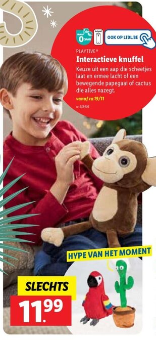 Lidl Playtive interactieve knuffel aanbieding