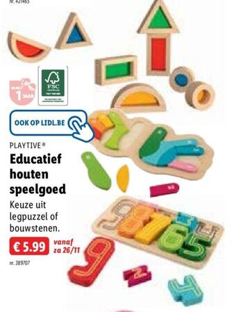 Lidl Playtive educatief houten speelgoed aanbieding
