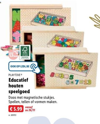 Lidl Playtive educatief houten speelgoed aanbieding