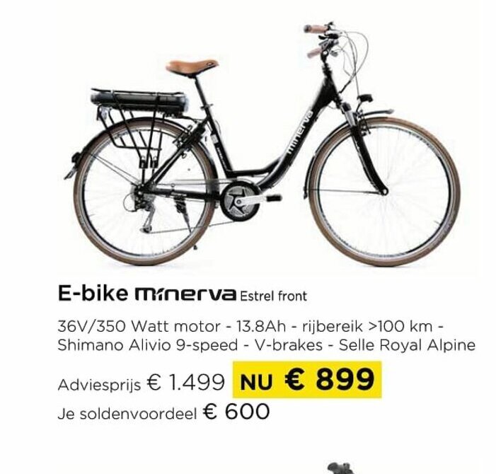 E-bike minerva estrel front promotie bij Molecule