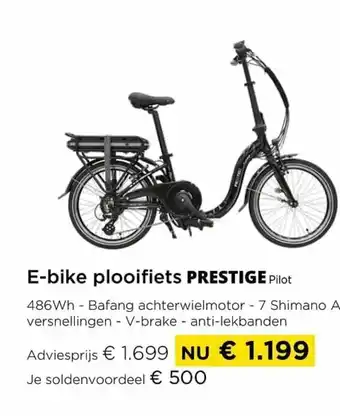 Molecule E-bike plooifiets prestige pilot aanbieding