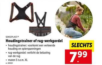 Lidl Sensiplast houdingstrainer of rug-werkgordel aanbieding