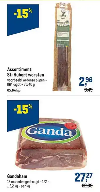 Assortiment sthubert worsten, gandaham