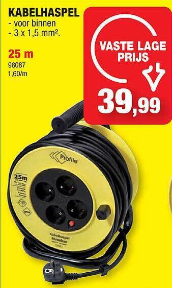 Hubo Kabelhaspel 25 m aanbieding