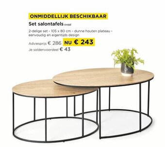 Molecule Onmiddellijk beschikbaar set salontafels ovaal aanbieding