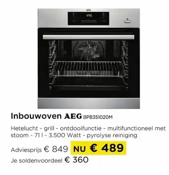 Molecule Inbouwoven Aeg bpb351020m aanbieding