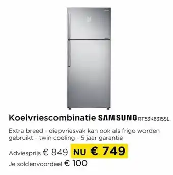 Molecule Koelvriescombinaties samsung rt53k6315sl aanbieding