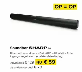 Molecule Soundbar sharp 2.0 aanbieding