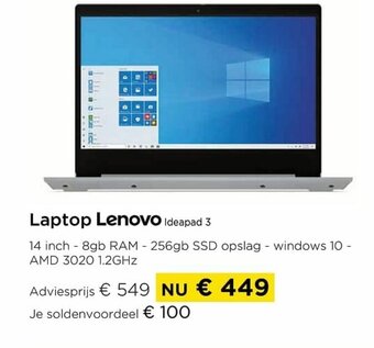 Laptop lenovo ideapad 3