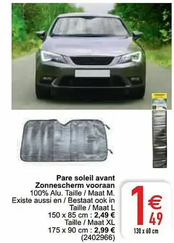 Pare soleil avant zonnescherm vooraan