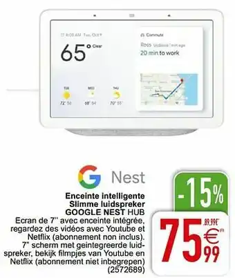 Cora Enceinte intelligente slimme luidspreker google nest hub aanbieding