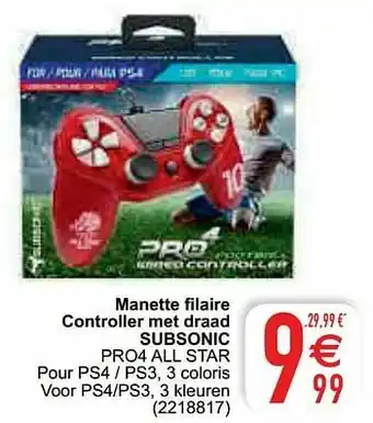 Cora Manette filaire controller met draad subsonic pro4 all star aanbieding