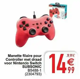 Cora Manette filaire pour controller met draad voor nintendo switch subsonic b5488-1 aanbieding