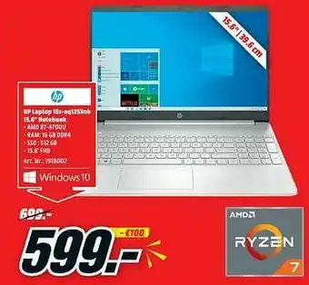 MediaMarkt Hp laptop 15s-eq1253nb 15.6`` notebook aanbieding