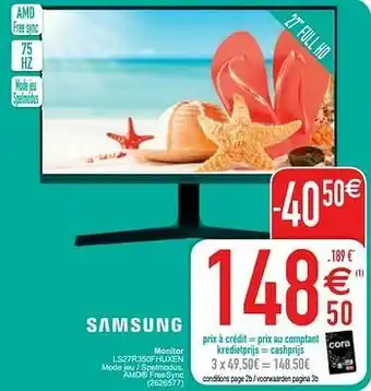 Cora Samsung monitor ls27r350fhuxen aanbieding
