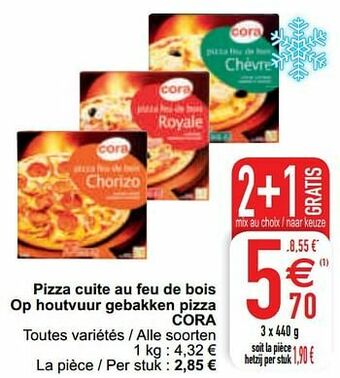 Cora Pizza cuite au feu de bois op houtvuur gebakken pizza cora aanbieding