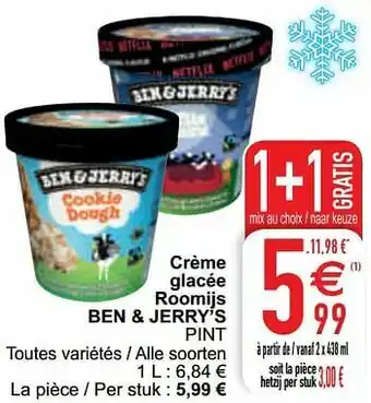 Cora Crème glacée roomijs ben + jerry`s aanbieding