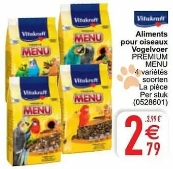 Cora Aliments pour oiseaux vogelvoer premium menu aanbieding