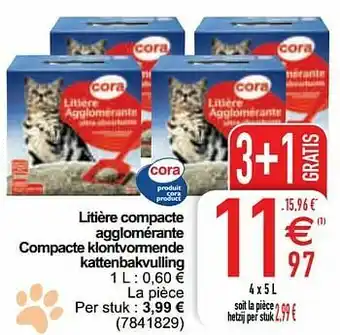 Cora Litière compacte agglomérante compacte klontvormende kattenbakvulling aanbieding