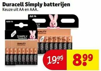 Kruidvat Duracell simply batterijen aanbieding