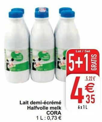 Cora Lait demi-écrémé halfvolle melk cora aanbieding