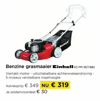 Molecule Benzine grasmaaier einhell gc-pm 46/1 b & s aanbieding