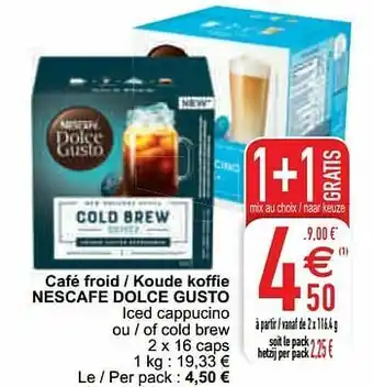 Cora Café froid - koude koffie nescafe dolce gusto aanbieding