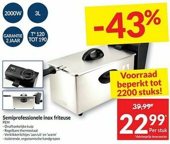 Intermarché Semiprofessionele inox friteuse pem aanbieding
