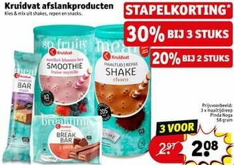 Kruidvat Maaltijdreep pinda noga aanbieding
