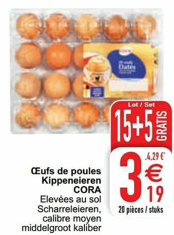 Cora Oeufs de poules kippeneieren cora aanbieding