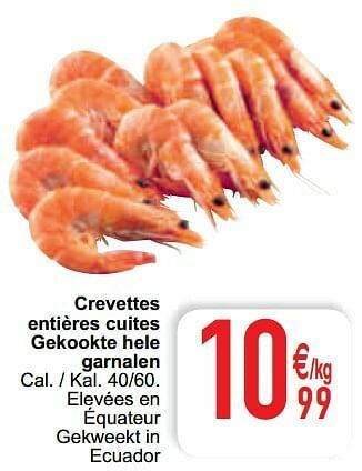 Crevettes entières cuites gekookte hele garnalen