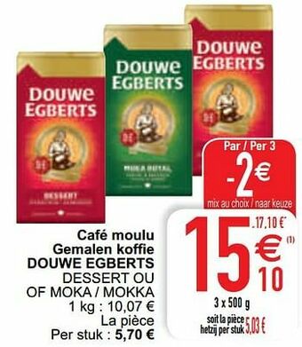 Cora Café moulu gemalen koffie douwe egberts dessert ou of moka - mokka aanbieding