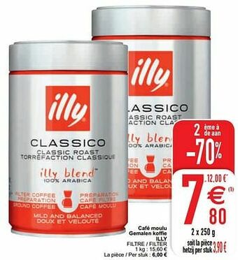 Cora Café moulu gemalen koffie illy filtre - filter aanbieding
