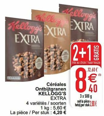 Cora Céréales ontbijtgranen kellogg`s extra aanbieding