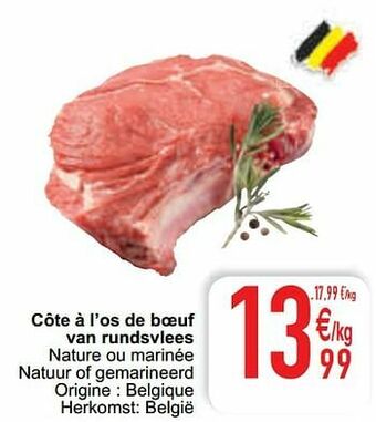 Côte à l`os de boeuf van rundsvlees
