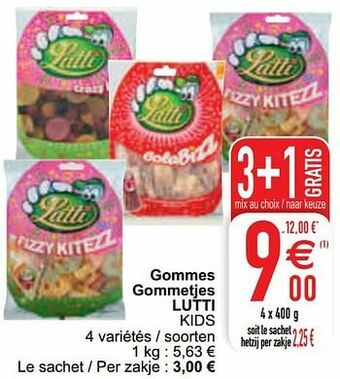 Cora Gommes gommetjes lutti kids aanbieding