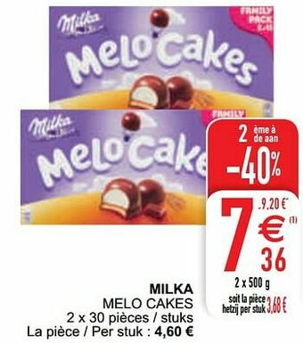 Cora Milka melo cakes aanbieding