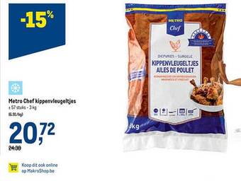 Makro Metro chef kippenvleugeltjes aanbieding