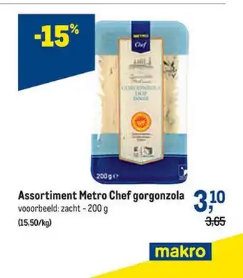Makro Assortiment metro chef gorgonzola aanbieding