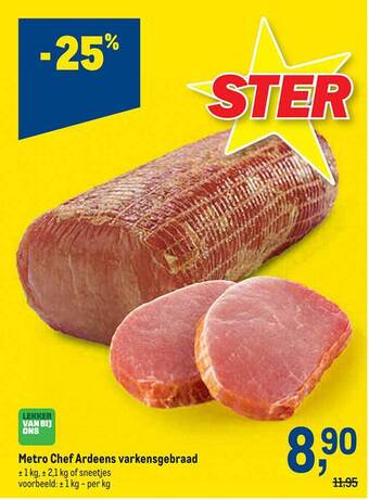 Makro Metro chef ardeens varkensgebraad aanbieding