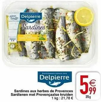 Cora Sardines aux herbes de provences sardienen met provençaalse kruiden aanbieding