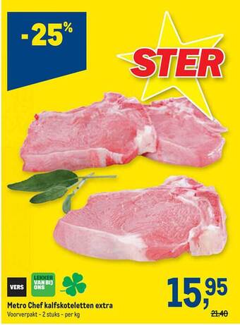 Makro Metro chef kalfskoteletten extra aanbieding