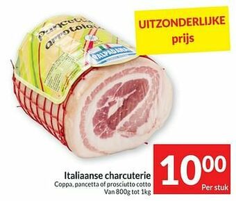 Intermarché Italiaanse charcuterie coppa pancetta of prosciutto cotto aanbieding