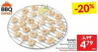 Intermarché Scampi`s black tiger natuur of gemarineerd aanbieding