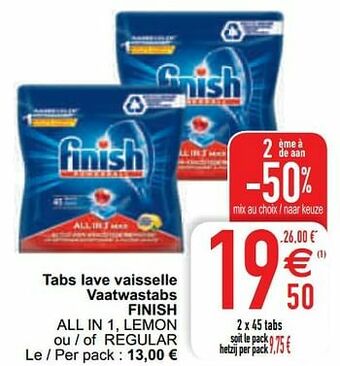 Tabs lave vaisselle vaatwastabs finish