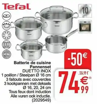 Cora Batterie de cuisine pannenset duetto inox aanbieding