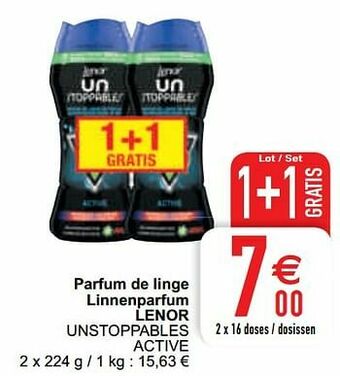 Cora Parfum de linge linnenparfum lenor unstoppables active aanbieding