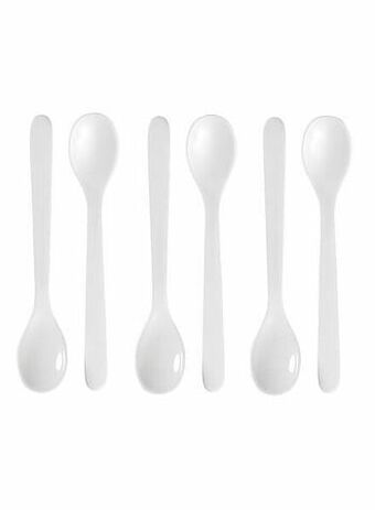 HEMA HEMA Eierlepels Kunststof - 6 Stuks (wit) aanbieding