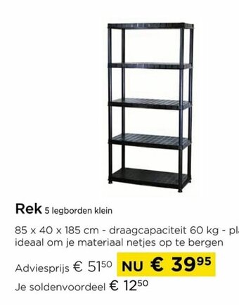 Molecule Rek 5 legborden klein aanbieding